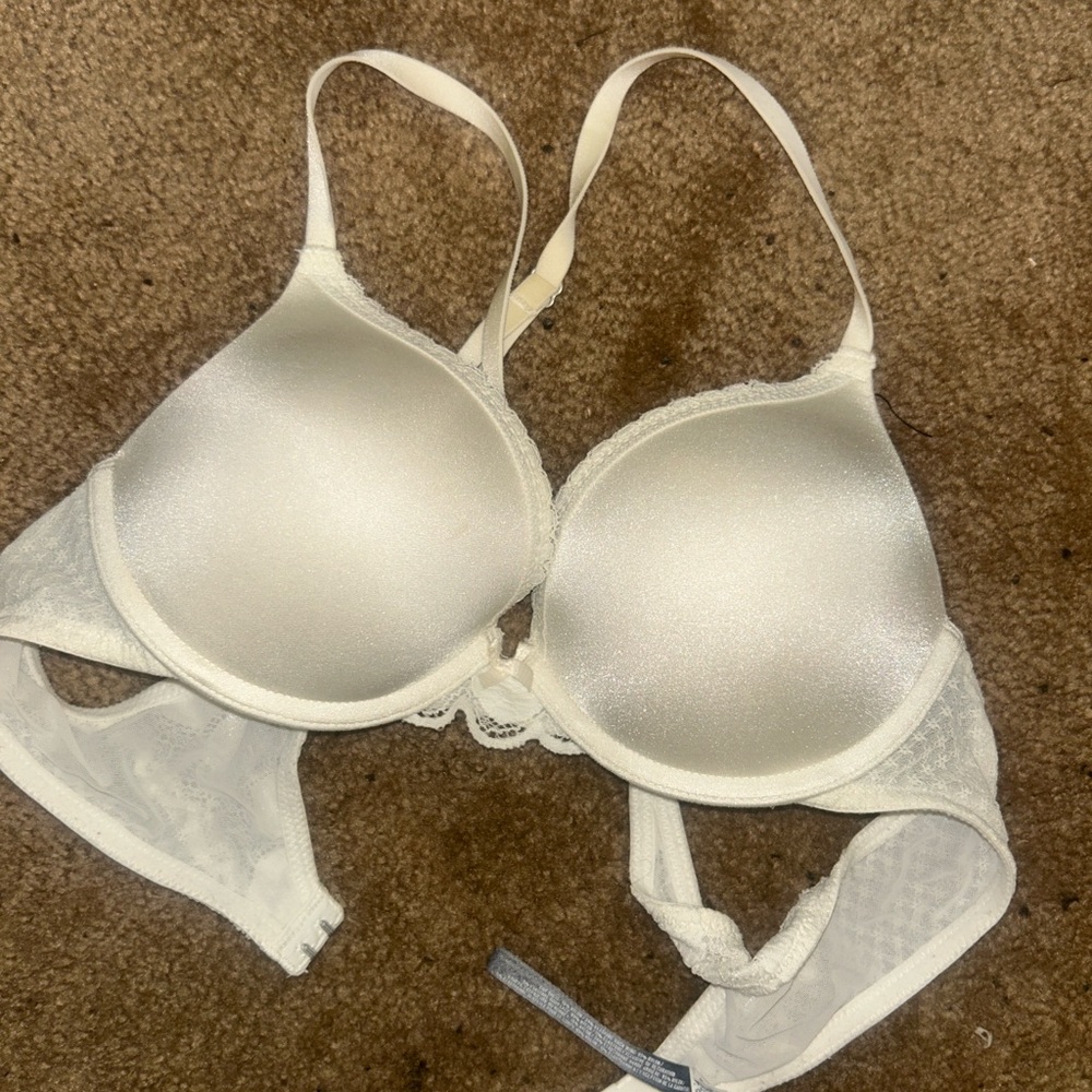 Aerie push-up Lace-Trim T-Shirt Bra in Ivory